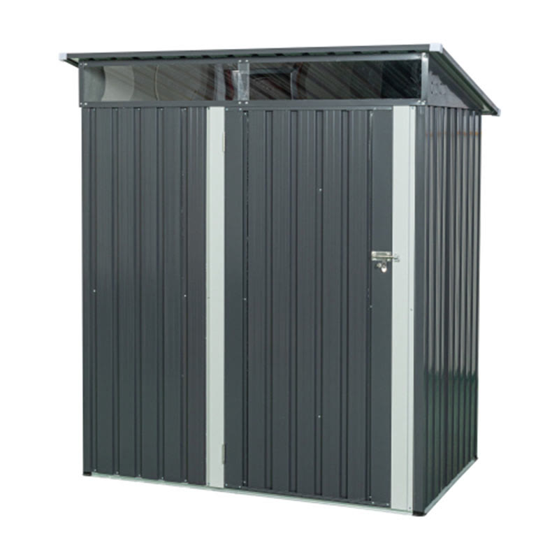 Outdoor Grey Metal Storage Shed