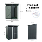Outdoor Grey Metal Storage Shed - image 8