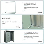 Outdoor Grey Metal Storage Shed - image 6