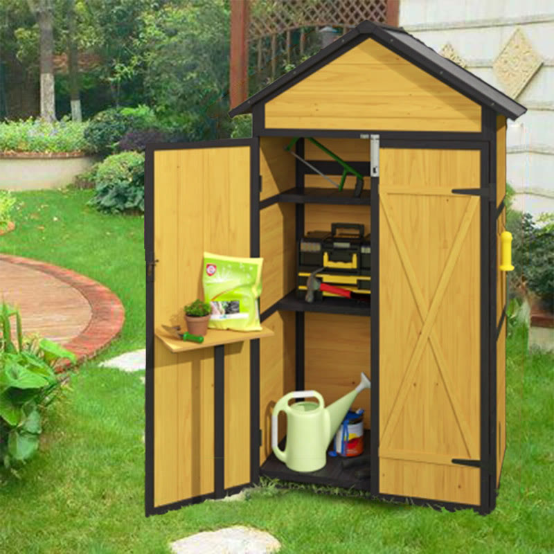 Outdoor Rainproof Roof Wooden Storage Shed