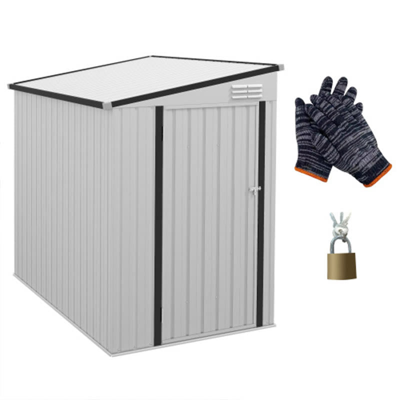 Metal Outdoor Sloping Roof Storage Shed With Lockable Door