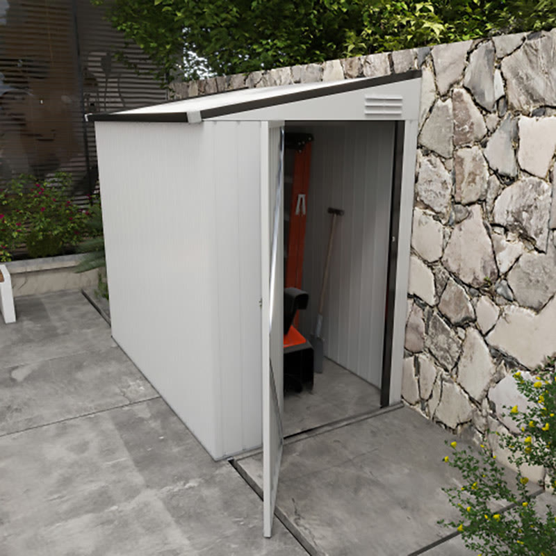 Metal Outdoor Sloping Roof Storage Shed With Lockable Door