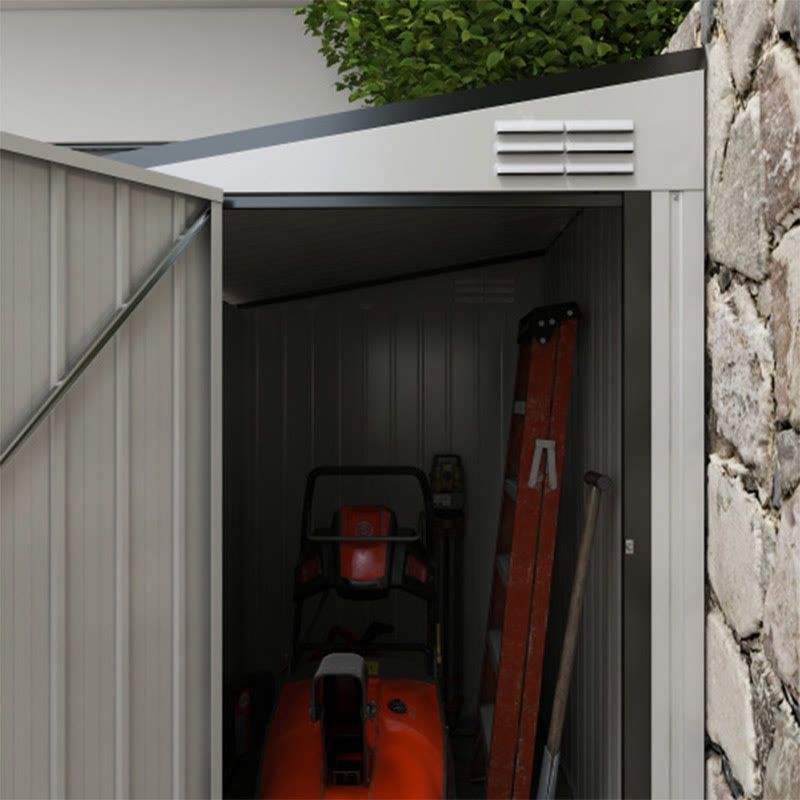 Metal Outdoor Sloping Roof Storage Shed With Lockable Door