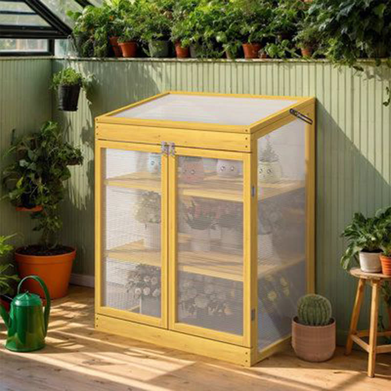 Outdoor Wood Frame Greenhouse - 29.53"W x 20.10"L x 37.80"H - image 0
