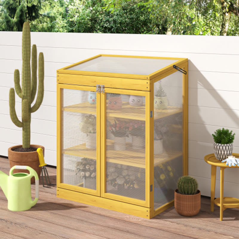 Outdoor Wood Frame Greenhouse