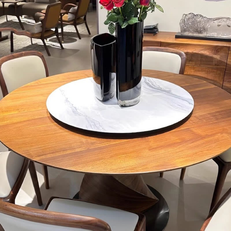 Walnut Shaped Design Round Dining Table