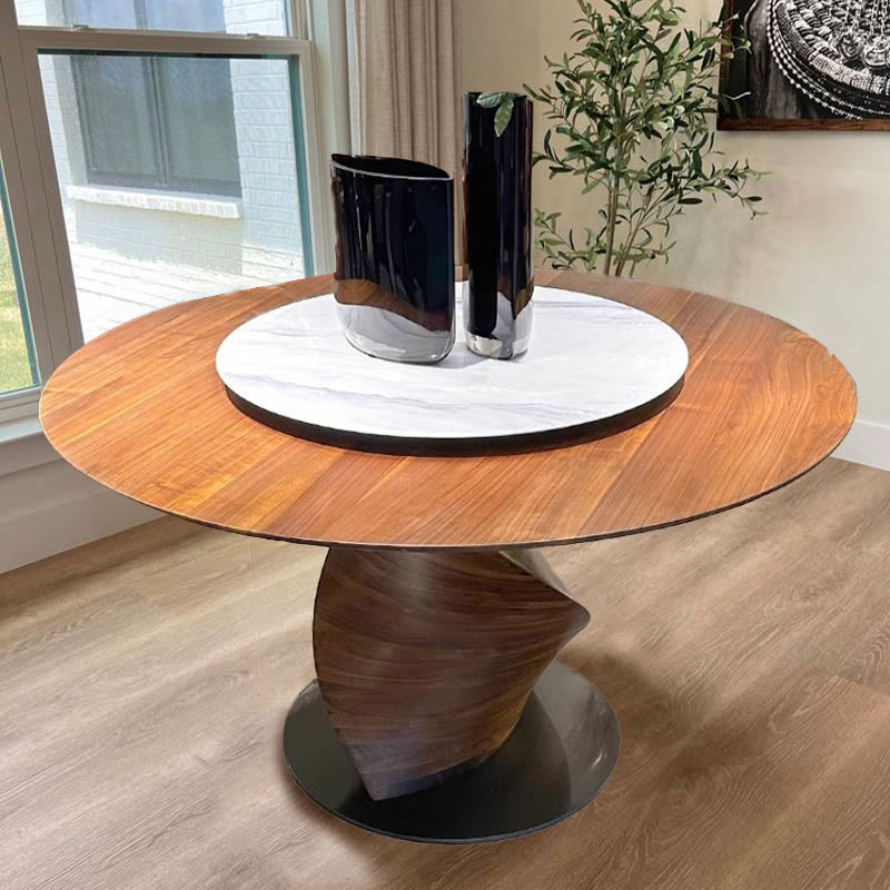 Walnut Shaped Design Round Dining Table