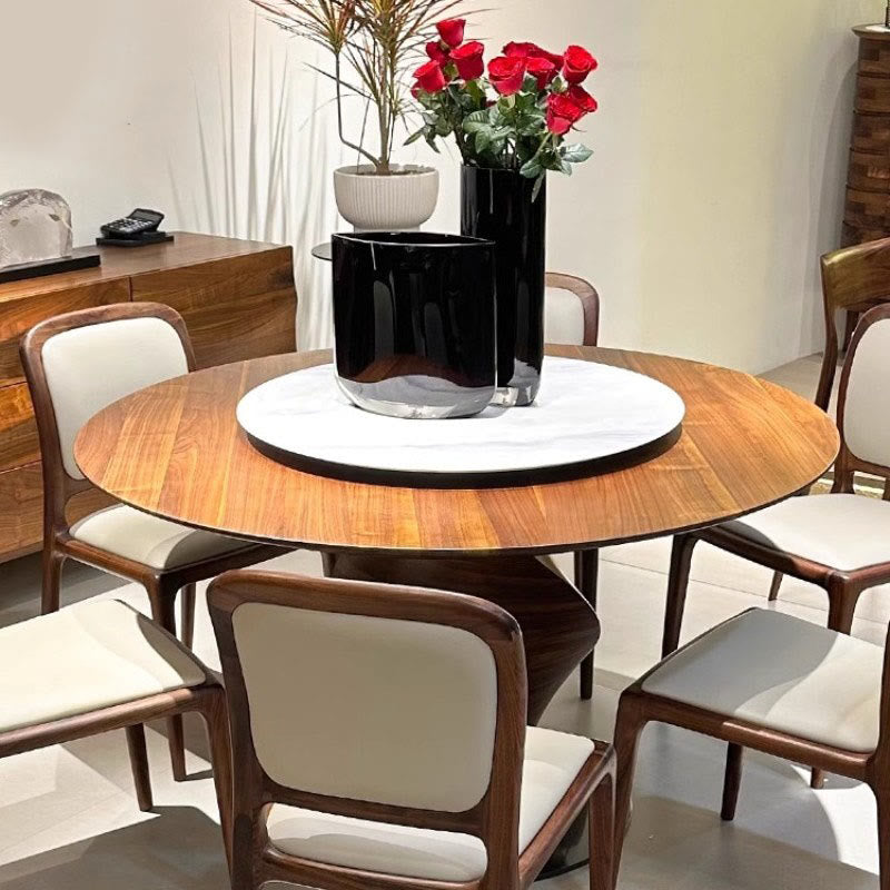 Iffhome Walnut Shaped Design Round Dining Table - image 6