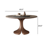Walnut-modern Solid Wood Round Dining Table - image 7