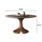 Walnut-modern Solid Wood Round Dining Table - image 10