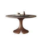 Walnut-modern Solid Wood Round Dining Table - image 2