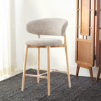 Modern Solid Wood Bar Stools - Natural Wood - 2x - image 2
