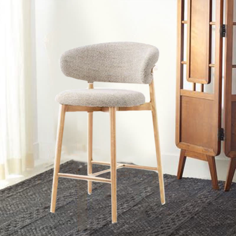 Modern Solid Wood Bar Stools - Natural Wood - 2x - image 2