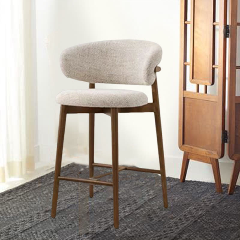 Modern Solid Wood Bar Stools - Walnut - 2x - image 0