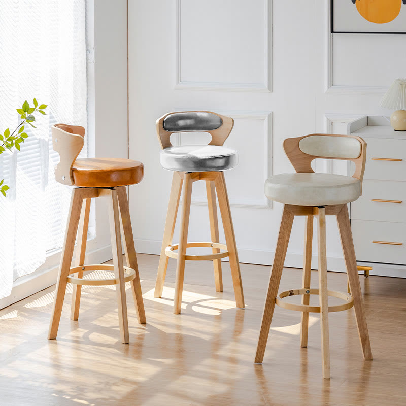 Solid Wood Swivel Bar Stools