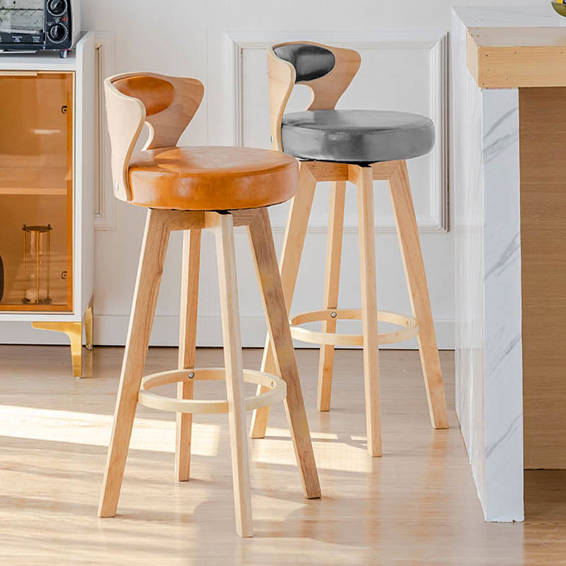 Solid Wood Swivel Bar Stools