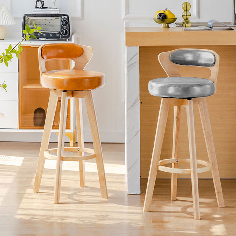 Solid Wood Swivel Bar Stools