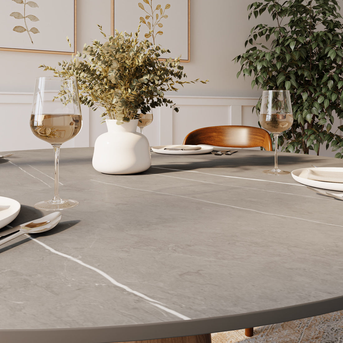 Modern Stone Top Dining Table