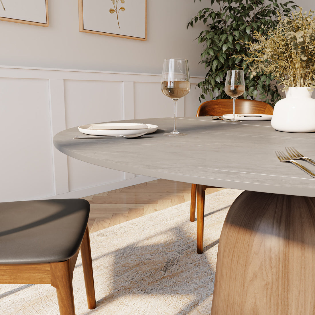 Modern Stone Top Dining Table