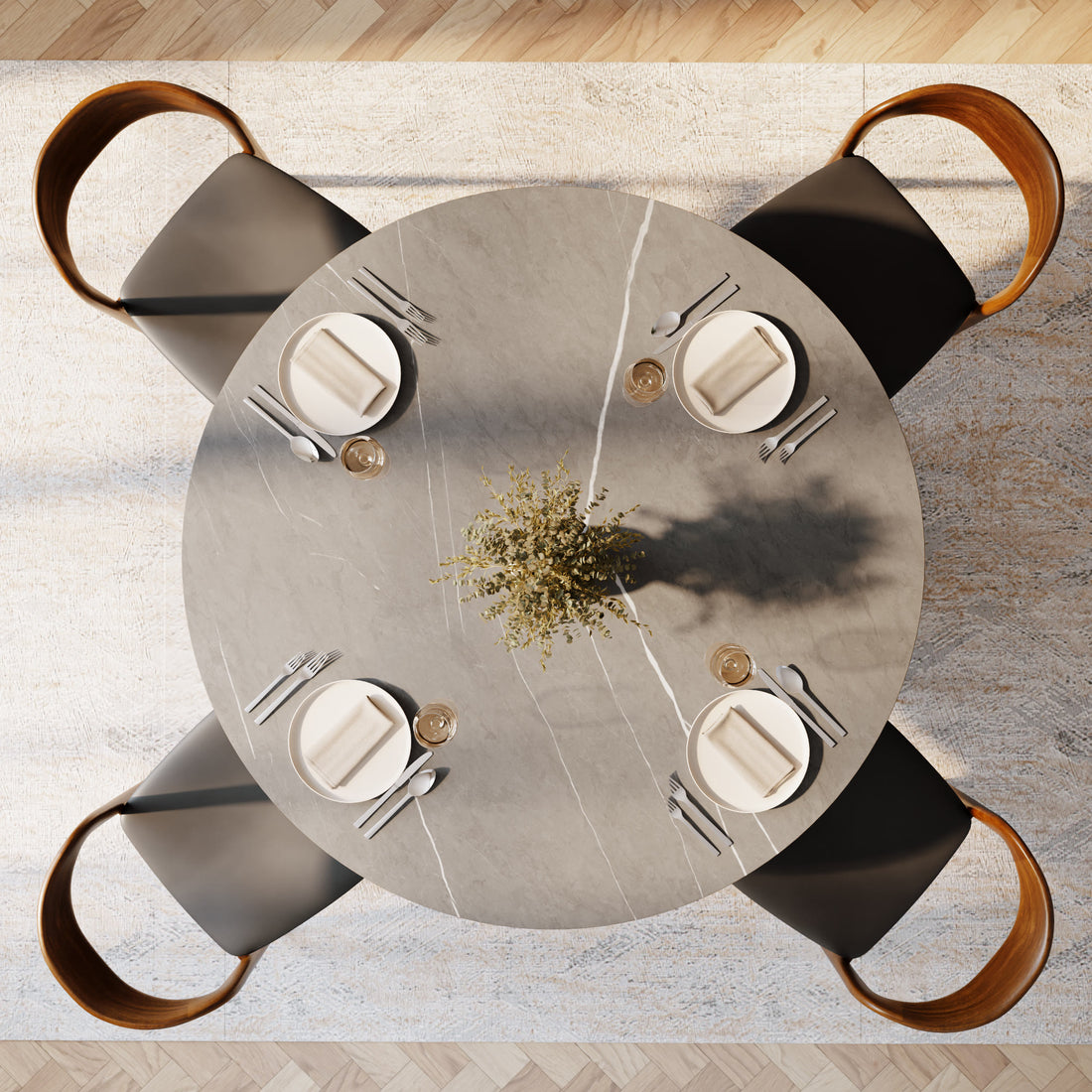 Modern Stone Top Dining Table