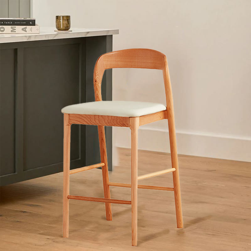 Solid Wood Tall Bar Stool - Cherry wood - 2x - image 4