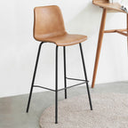 Iron Frame Saddle Leather Bar Stools - Khaki - image 0