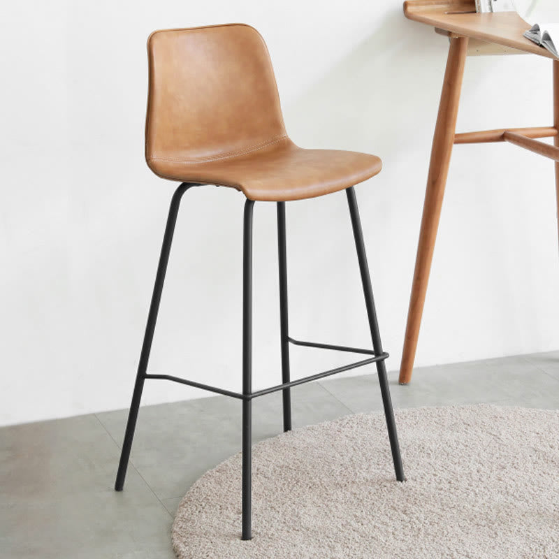 Iron Frame Saddle Leather Bar Stools - Khaki - image 0