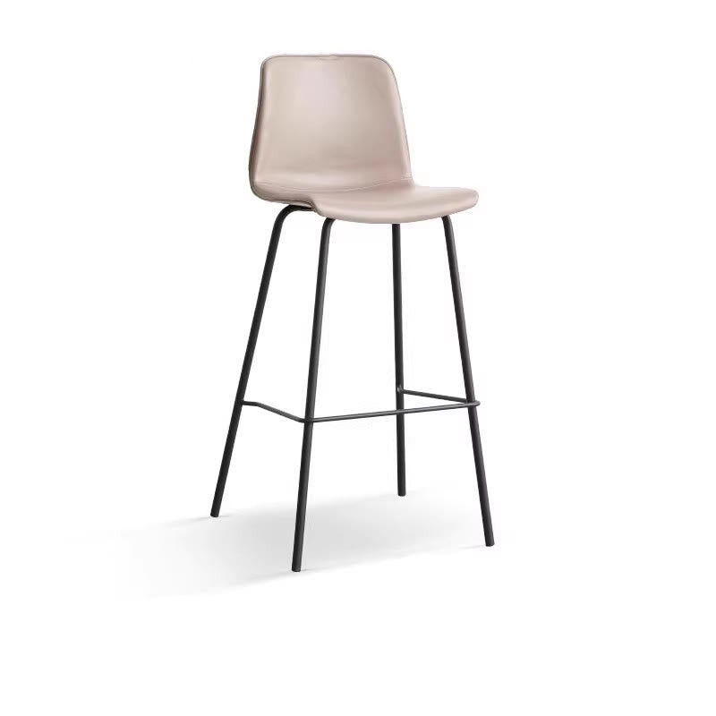 Iron Frame Saddle Leather Bar Stools - Light Khaki - image 2