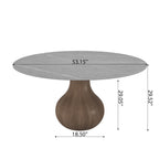 Gray Stone Tabletop Solid Wood Dining Table - image 8