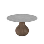 Gray Stone Tabletop Solid Wood Dining Table - image 1