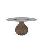 Gray Lazy Susan Stone Top Dining Table - image 1