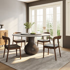 Gray Lazy Susan Stone Top Dining Table - Light Gray - W59.05" x D59.05" x H29.52" - image 0