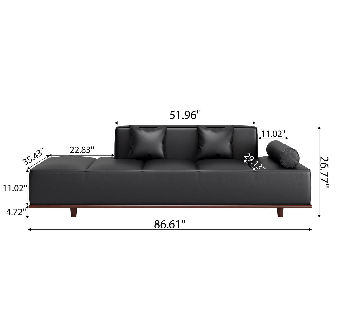 Rectangular Black Retro Sofa Bed