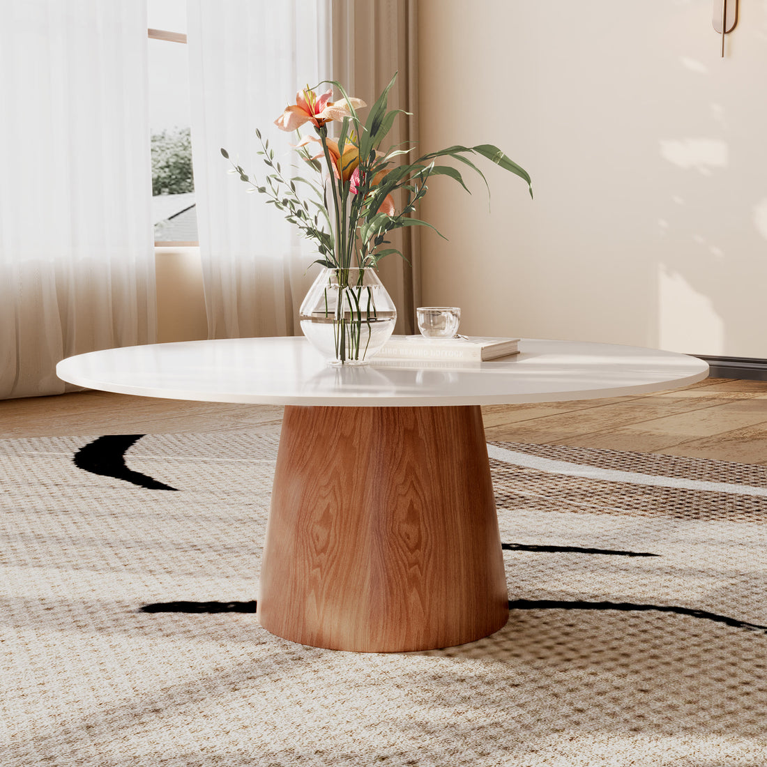 Mid-century Round Sintered  stone Table Top Coffee Table