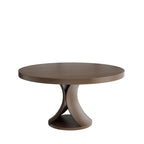 Solid Wood Round Mid-century Walnut Kitchen Room Dining Table Wood Chairs Set For 2/4/6 - image 1