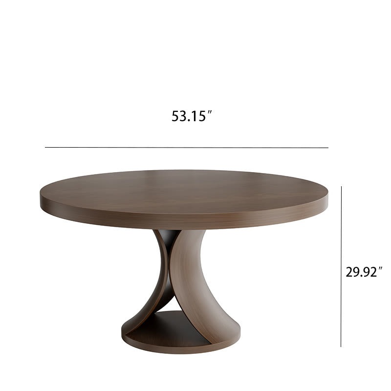 Solid Wood Round Mid-century Walnut Kitchen Room Dining Table Wood Chairs Set For 2/4/6 - image 3