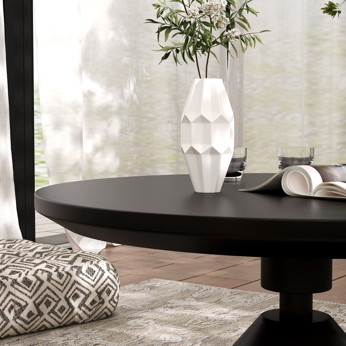 Modern Black Circular-shaped Coffee Table