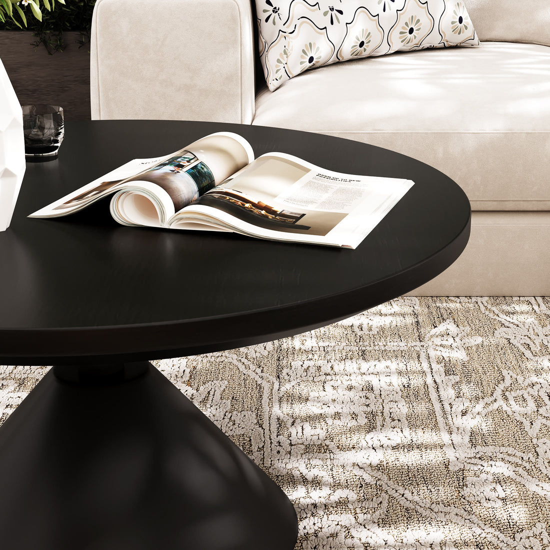 Modern Black Circular-shaped Coffee Table