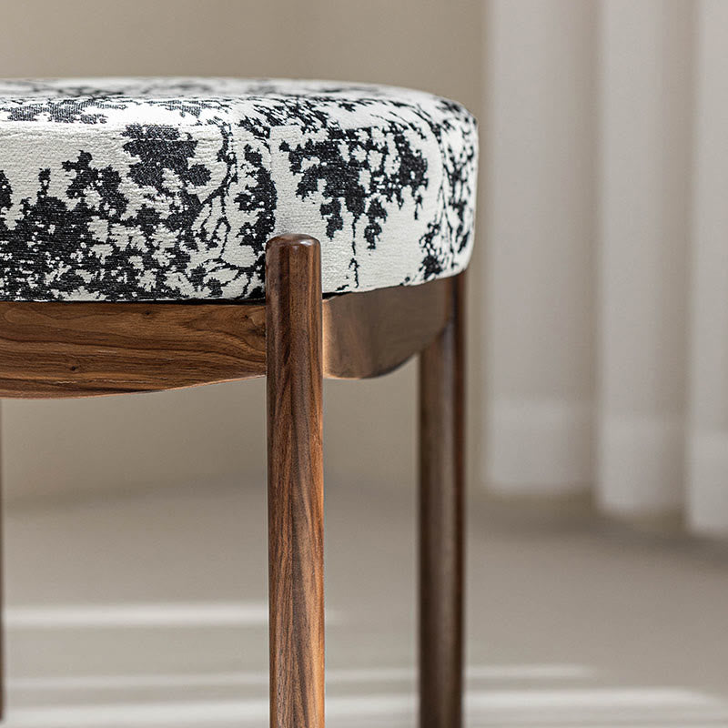 Vintage Solid Wood Pattern Ottoman - image 6