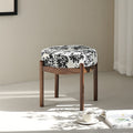 Vintage Solid Wood Pattern Ottoman - Pattern A - image 0