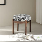 Vintage Solid Wood Pattern Ottoman - Pattern A - image 0