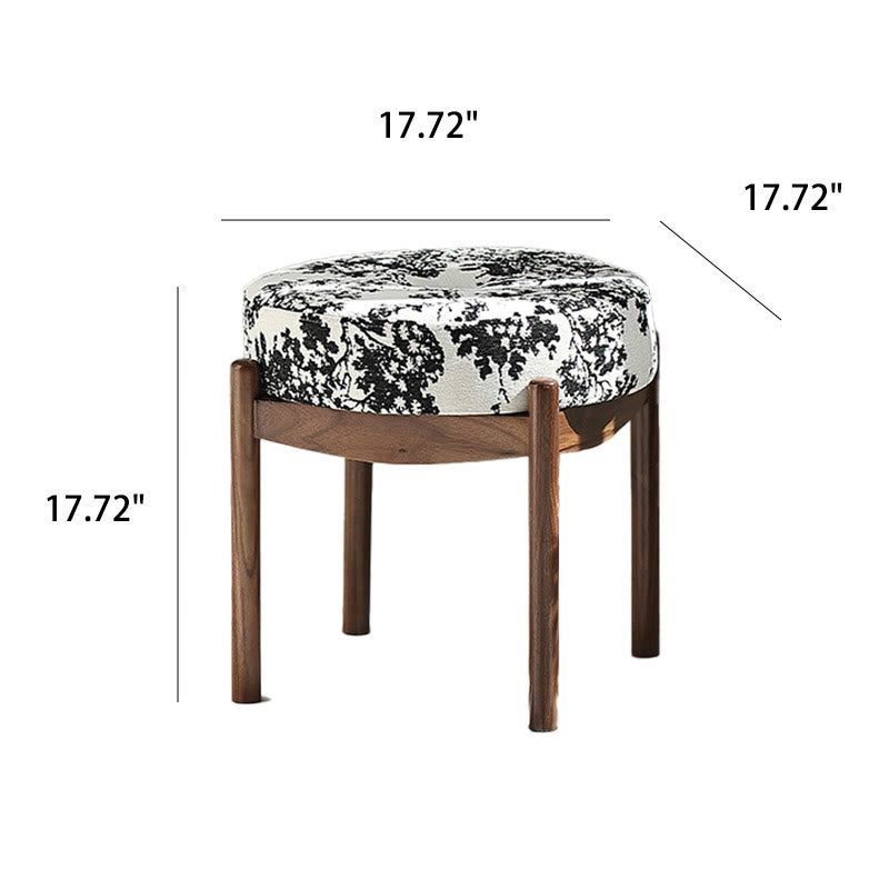 Vintage Solid Wood Pattern Ottoman - image 8