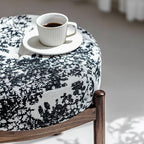 Vintage Solid Wood Pattern Ottoman - image 7