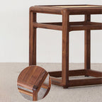 Rattan Seat Solid Wood Ottoman - image 7
