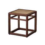 Rattan Seat Solid Wood Ottoman - image 1