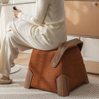 Solid Wood Handle Small Square Ottoman - image 1