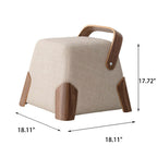 Solid Wood Handle Small Square Ottoman - image 13