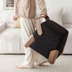 Solid Wood Handle Small Square Ottoman - image 3