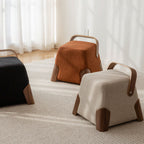 Solid Wood Handle Small Square Ottoman - image 0