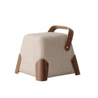 Solid Wood Handle Small Square Ottoman - image 2